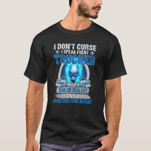 Camiseta Crânio Não Maldição Falo Vendedor De Caminhoneiro 