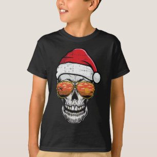 Camiseta Crânio Natal Em Julho Praia Tropical Verão Férias