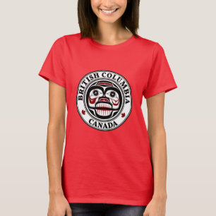 Camiseta Crânio Nativo de Red Black Haida Negro