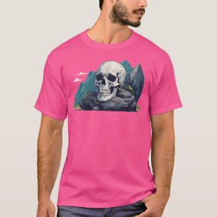 Camiseta Crânio Numa Pedra Ativa