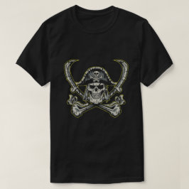 Camiseta Crânio Pirata com grão assustador