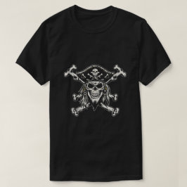 Camiseta Crânio Pirata com grão assustador