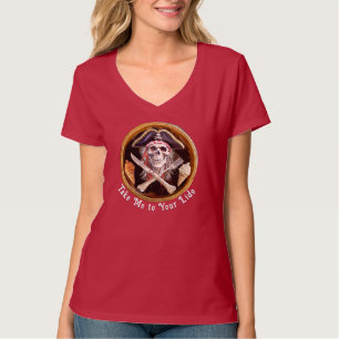Camiseta Crânio Pirata com Utensílios "Leve-me ao seu Lido"