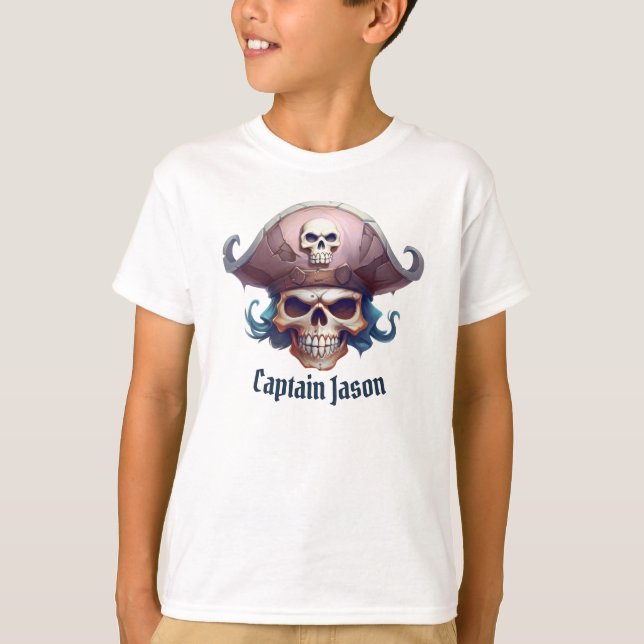 Camiseta Crânio Pirata Personalizado - Bash-Day (Frente)