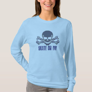 Camiseta crânio psicadélico e crossbones