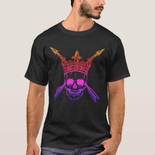 Camiseta Crânio rei na coroa e setas cruzadas