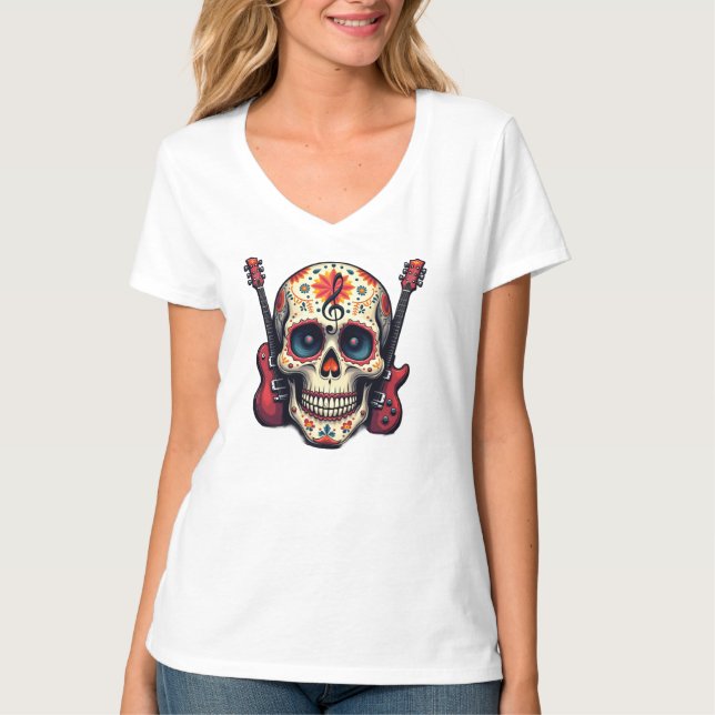 Camiseta Crânio Rocker (Frente)