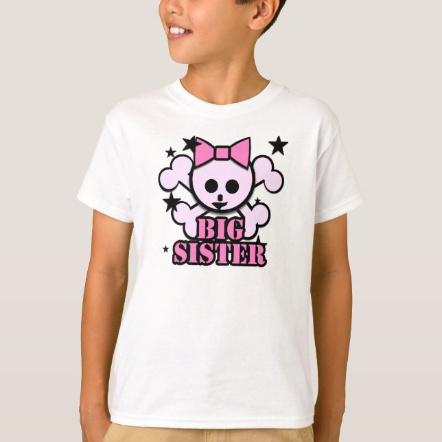 Camiseta Crânio Rosa Grande Irmã (Frente)