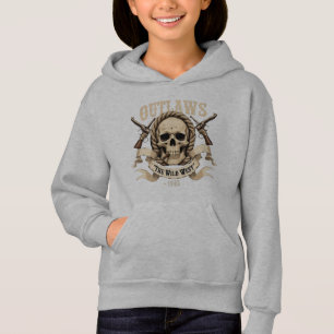 Camiseta Crânio selvagem do oeste - Gunslinger Cowboy Vinta