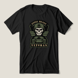Camiseta Cranio Tático Veterano de Tanque Steel Beast