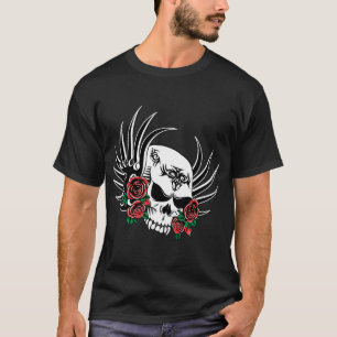 Camiseta Crânio tribal com rosas