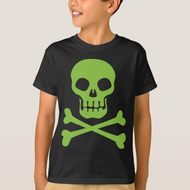 Camiseta Crânio verde e Crossbones (Frente)