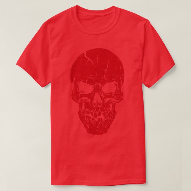 Camiseta Crânio Vermelho (Frente do Design)