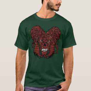 Camiseta Crânio Vermelho Irritado