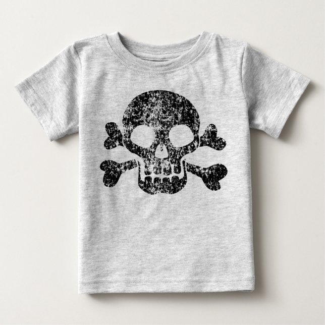 Camiseta Crânio vestido e ossos cruzados (Frente)