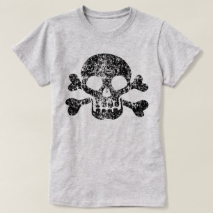 Camiseta Crânio vestido e ossos cruzados