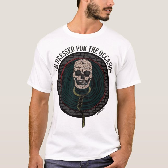 Camiseta Crânio Vestido Para a Ocasiao  (Frente)