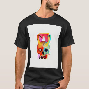 Camiseta Crânio Viking Colorido com Runas de Loki