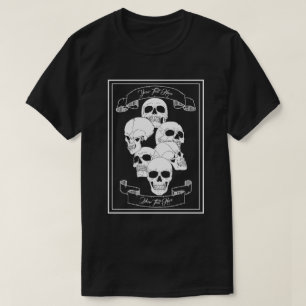 Camiseta Crânios com Estandartes e Texto Personalizável Pre