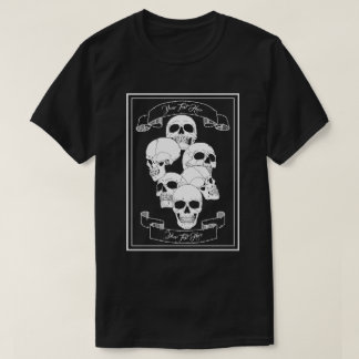 Camiseta Crânios com Estandartes e Texto Personalizável Pre