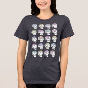 Camiseta Crânios De Açúcar Com Flores