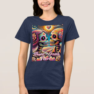 Camiseta Cránios de Açúcar no Passado Gize Personalizado