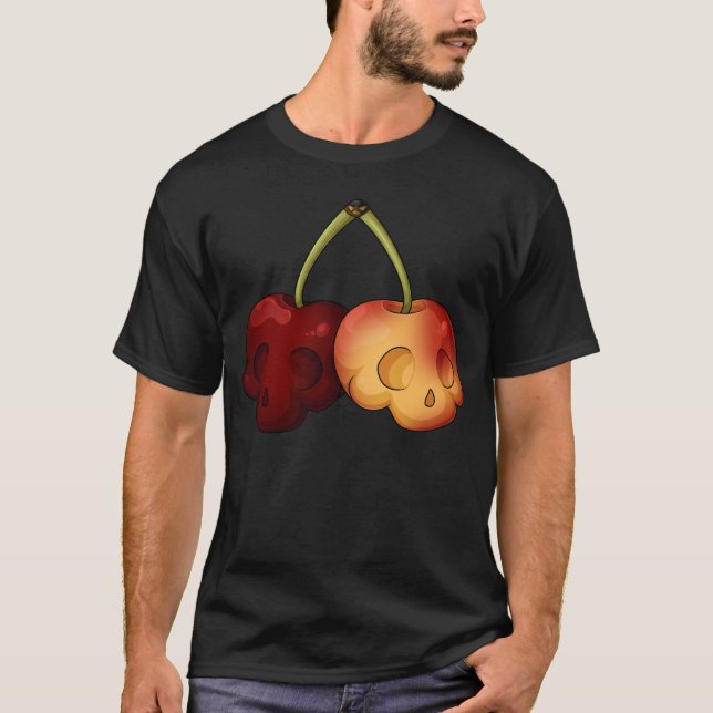 Camiseta Crânios De Cereja Doce (Frente)