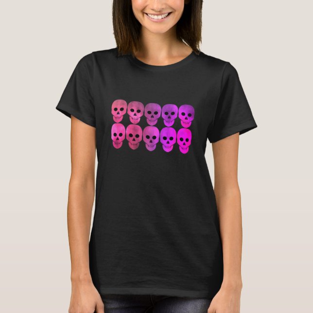Camiseta Crânios de punk gótico (Frente)