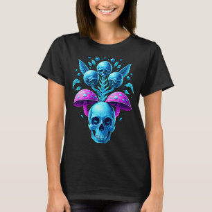 Camiseta Crânios do Cogumelo Fairycore Estico Vaporwave esc