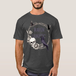 Camiseta Crânios e Flores Góticos Raven Lunáticos
