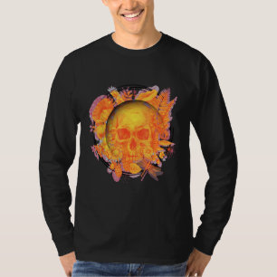 Camiseta Crânios e Flores Rústicas