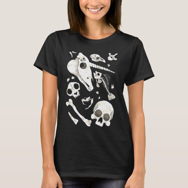 Camiseta crânios e ossos pretos - Wunderkammer (Frente)