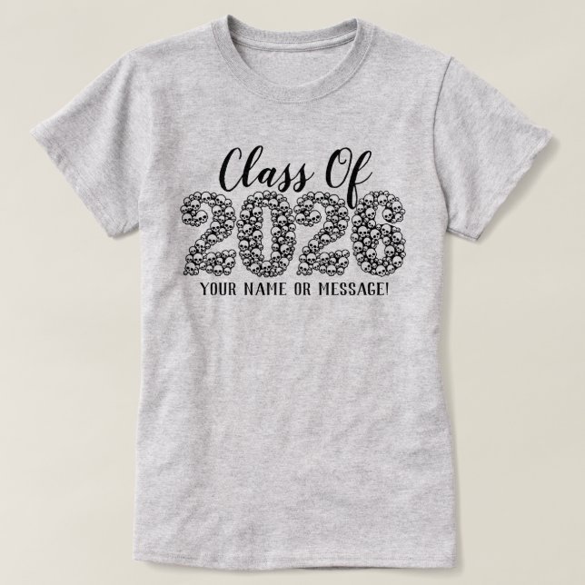 Camiseta Crânios Góticos Turma De 2026 (Frente do Design)