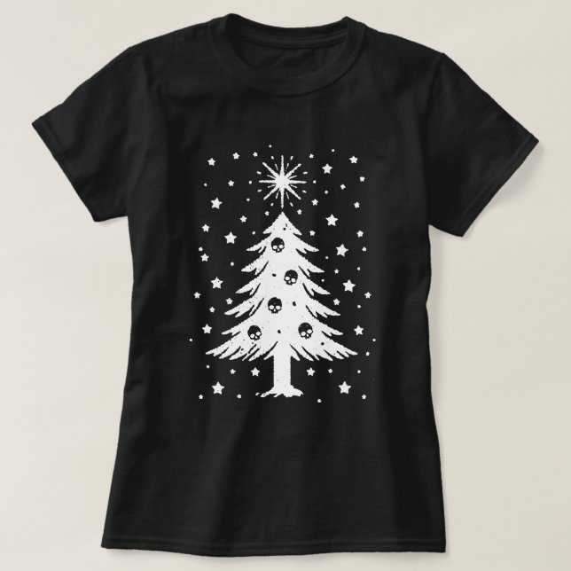 Camiseta Crânios Para Árvore De Natal (Frente do Design)