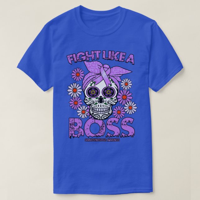 Camiseta Craniosynostose A consciência luta como chefe (Frente do Design)