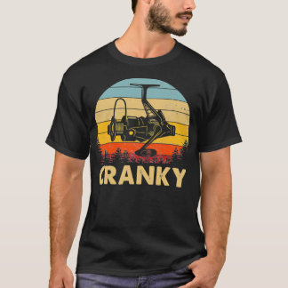 Camiseta Cranky Fishing Reel Retro Vintage Fisher funny