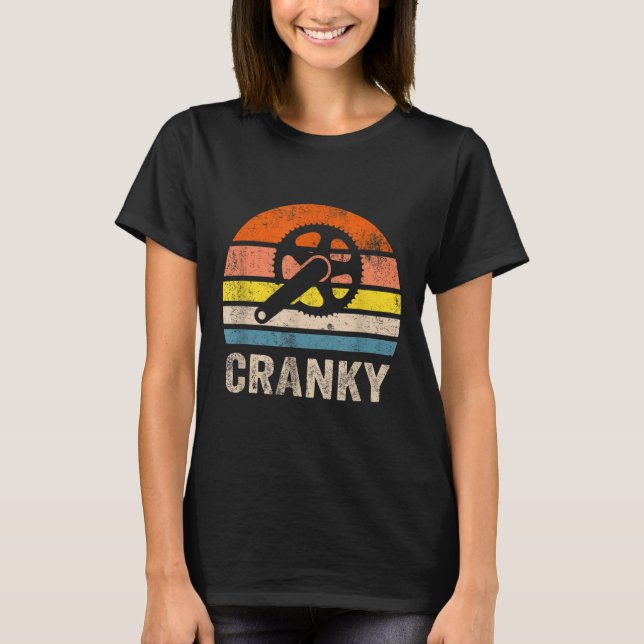 Camiseta Cranky Vintage Sun Engraçado Bicicleta Aproxima Ci (Frente)
