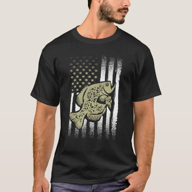 Camiseta Crappie Fishing Flag  Cool Crappie Fishing (Frente)