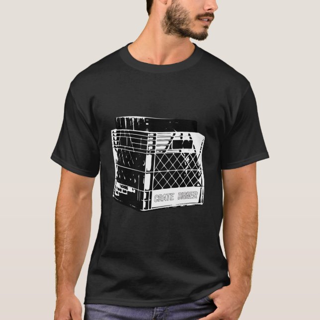 Camiseta Crate Digger Com Cheio De Taxa De Registros Lp (Frente)