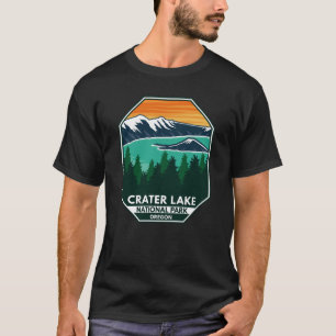 Camiseta Crater Lake National Park Elk Retro Compass Emblem
