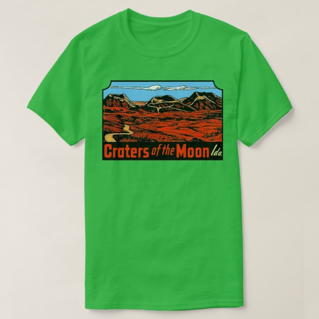 Camiseta Crateras da Viagens vintage Moon Idaho (Frente do Design)