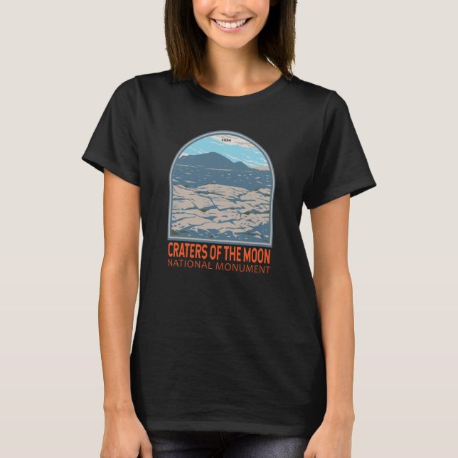 Camiseta Crateras do Monumento Nacional da Lua Idaho Retro (Frente)