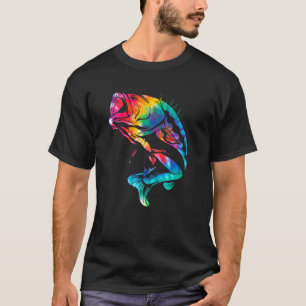 Camiseta Cravata de Pesca Grande Boca de Peixe Bass Vintage