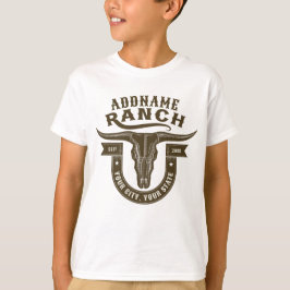 Camiseta Cravo de Touro de Crânio Ocidental Rancho Personal