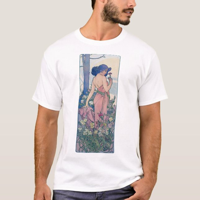 Camiseta Cravo (Quatro Flores), Alphonse Mucha (Frente)