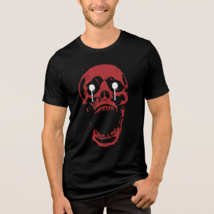 Camiseta Cravo Vermelho Gotejante: Borda Gótica