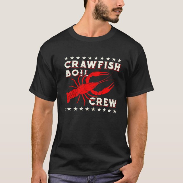 Camiseta Crawfish Boil Crew  Cajun  For Men Mardi Gras (Frente)