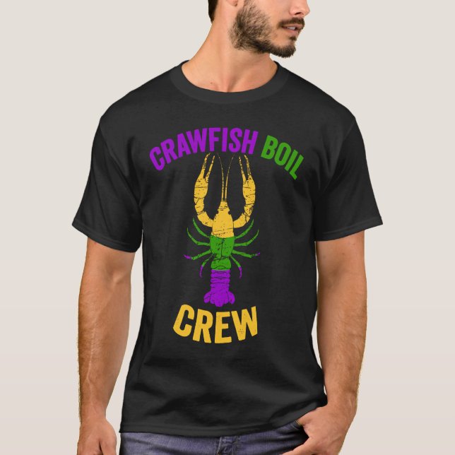 Camiseta Crawfish Boil Crew Tee Lobster Crayfish Mardi Gras (Frente)
