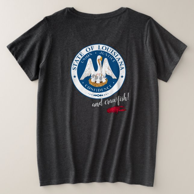 Camiseta Crawfish da Louisiana (Verso do Design)