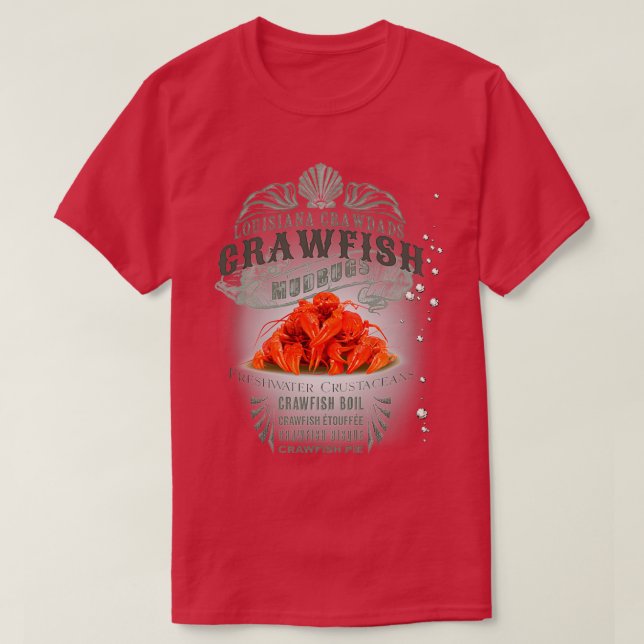 Camiseta Crawfish da Louisiana (Frente do Design)
